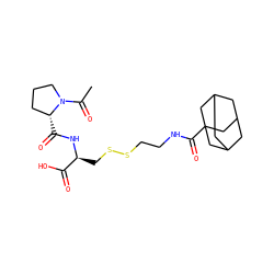 CC(=O)N1CCC[C@H]1C(=O)N[C@@H](CSSCCNC(=O)C12CC3CC(CC(C3)C1)C2)C(=O)O ZINC000028108681