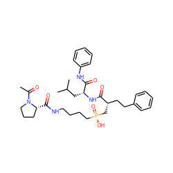 CC(=O)N1CCC[C@H]1C(=O)NCCCC[P@@](=O)(O)C[C@@H](CCc1ccccc1)C(=O)N[C@H](CC(C)C)C(=O)Nc1ccccc1 ZINC000028760797