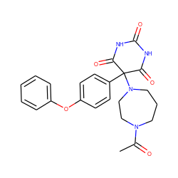 CC(=O)N1CCCN(C2(c3ccc(Oc4ccccc4)cc3)C(=O)NC(=O)NC2=O)CC1 ZINC000072106689