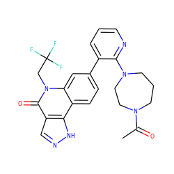 CC(=O)N1CCCN(c2ncccc2-c2ccc3c4[nH]ncc4c(=O)n(CC(F)(F)F)c3c2)CC1 ZINC000220098521