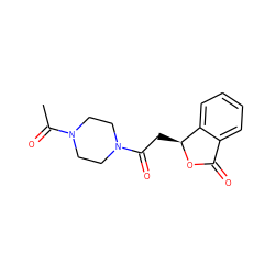 CC(=O)N1CCN(C(=O)C[C@@H]2OC(=O)c3ccccc32)CC1 ZINC000003360386