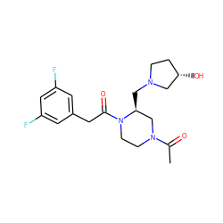 CC(=O)N1CCN(C(=O)Cc2cc(F)cc(F)c2)[C@@H](CN2CC[C@H](O)C2)C1 ZINC000026285129