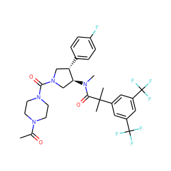CC(=O)N1CCN(C(=O)N2C[C@H](c3ccc(F)cc3)[C@@H](N(C)C(=O)C(C)(C)c3cc(C(F)(F)F)cc(C(F)(F)F)c3)C2)CC1 ZINC000064526594