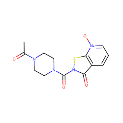 CC(=O)N1CCN(C(=O)n2sc3c(ccc[n+]3[O-])c2=O)CC1 ZINC000144265784