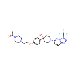 CC(=O)N1CCN(CCOc2ccc(C3(O)CCN(c4ccc5nnc(C(F)(F)F)n5n4)CC3)cc2)CC1 ZINC000095603553