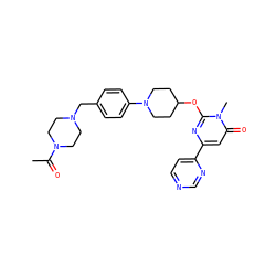 CC(=O)N1CCN(Cc2ccc(N3CCC(Oc4nc(-c5ccncn5)cc(=O)n4C)CC3)cc2)CC1 ZINC000147539508