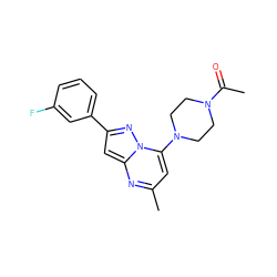 CC(=O)N1CCN(c2cc(C)nc3cc(-c4cccc(F)c4)nn23)CC1 ZINC000035314617