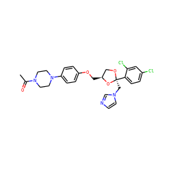 CC(=O)N1CCN(c2ccc(OC[C@H]3CO[C@@](Cn4ccnc4)(c4ccc(Cl)cc4Cl)O3)cc2)CC1 ZINC000003872994