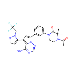 CC(=O)N1CCN(c2cccc(-c3cc(-c4ccnn4CC(F)(F)F)c4c(N)ncnn34)c2)C(=O)C1(C)C ZINC001772599543