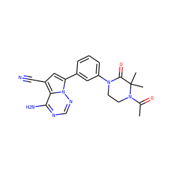 CC(=O)N1CCN(c2cccc(-c3cc(C#N)c4c(N)ncnn34)c2)C(=O)C1(C)C ZINC001772643294