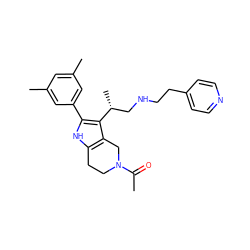 CC(=O)N1CCc2[nH]c(-c3cc(C)cc(C)c3)c([C@H](C)CNCCc3ccncc3)c2C1 ZINC000028823014