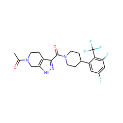 CC(=O)N1CCc2c(C(=O)N3CCC(c4cc(F)cc(F)c4C(F)(F)F)CC3)n[nH]c2C1 ZINC001772618955