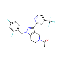 CC(=O)N1CCc2c(c(-c3cc(C(F)(F)F)ccn3)nn2Cc2ccc(F)cc2F)C1 ZINC000204896695