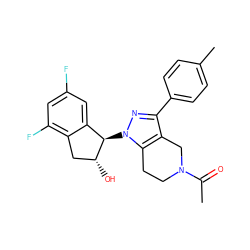 CC(=O)N1CCc2c(c(-c3ccc(C)cc3)nn2[C@@H]2c3cc(F)cc(F)c3C[C@H]2O)C1 ZINC000206913959