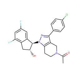 CC(=O)N1CCc2c(c(-c3ccc(Cl)cc3)nn2[C@@H]2c3cc(F)cc(F)c3C[C@H]2O)C1 ZINC000206917293