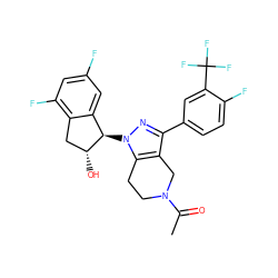 CC(=O)N1CCc2c(c(-c3ccc(F)c(C(F)(F)F)c3)nn2[C@@H]2c3cc(F)cc(F)c3C[C@H]2O)C1 ZINC000206895083