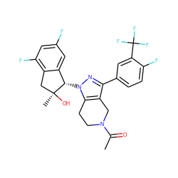 CC(=O)N1CCc2c(c(-c3ccc(F)c(C(F)(F)F)c3)nn2[C@H]2c3cc(F)cc(F)c3C[C@]2(C)O)C1 ZINC000204894485