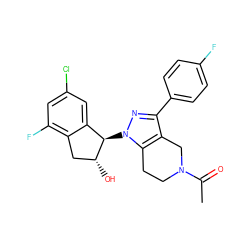 CC(=O)N1CCc2c(c(-c3ccc(F)cc3)nn2[C@@H]2c3cc(Cl)cc(F)c3C[C@H]2O)C1 ZINC000206902628