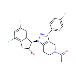 CC(=O)N1CCc2c(c(-c3ccc(F)cc3)nn2[C@@H]2c3cc(F)cc(F)c3C[C@H]2O)C1 ZINC000206898862