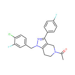 CC(=O)N1CCc2c(c(-c3ccc(F)cc3)nn2Cc2ccc(Cl)c(F)c2)C1 ZINC000204893158