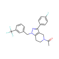 CC(=O)N1CCc2c(c(-c3ccc(F)cc3)nn2Cc2cccc(C(F)(F)F)c2)C1 ZINC000204891684