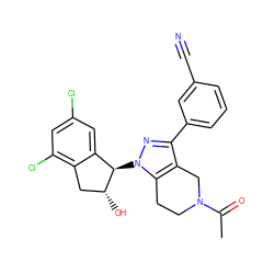 CC(=O)N1CCc2c(c(-c3cccc(C#N)c3)nn2[C@@H]2c3cc(Cl)cc(Cl)c3C[C@H]2O)C1 ZINC000206895146