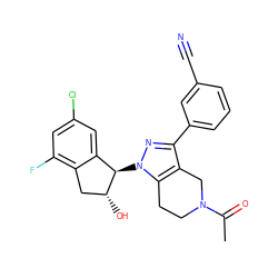 CC(=O)N1CCc2c(c(-c3cccc(C#N)c3)nn2[C@@H]2c3cc(Cl)cc(F)c3C[C@H]2O)C1 ZINC000206301380