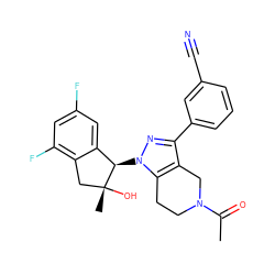 CC(=O)N1CCc2c(c(-c3cccc(C#N)c3)nn2[C@@H]2c3cc(F)cc(F)c3C[C@@]2(C)O)C1 ZINC000206913890