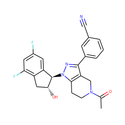 CC(=O)N1CCc2c(c(-c3cccc(C#N)c3)nn2[C@@H]2c3cc(F)cc(F)c3C[C@H]2O)C1 ZINC000206911102