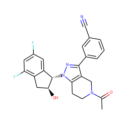 CC(=O)N1CCc2c(c(-c3cccc(C#N)c3)nn2[C@H]2c3cc(F)cc(F)c3C[C@@H]2O)C1 ZINC000206905382