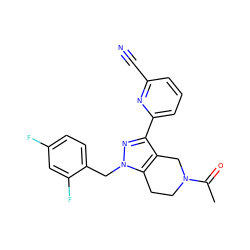 CC(=O)N1CCc2c(c(-c3cccc(C#N)n3)nn2Cc2ccc(F)cc2F)C1 ZINC000204886193