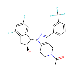 CC(=O)N1CCc2c(c(-c3cccc(C(F)(F)F)c3)nn2[C@H]2c3cc(F)cc(F)c3C[C@@H]2O)C1 ZINC000206895213