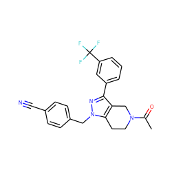 CC(=O)N1CCc2c(c(-c3cccc(C(F)(F)F)c3)nn2Cc2ccc(C#N)cc2)C1 ZINC000204889822