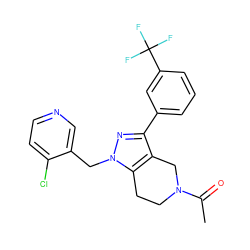 CC(=O)N1CCc2c(c(-c3cccc(C(F)(F)F)c3)nn2Cc2cnccc2Cl)C1 ZINC000204896602