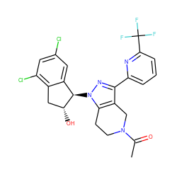 CC(=O)N1CCc2c(c(-c3cccc(C(F)(F)F)n3)nn2[C@@H]2c3cc(Cl)cc(Cl)c3C[C@H]2O)C1 ZINC000206902511