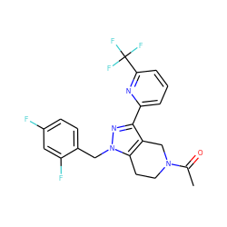 CC(=O)N1CCc2c(c(-c3cccc(C(F)(F)F)n3)nn2Cc2ccc(F)cc2F)C1 ZINC000204896715