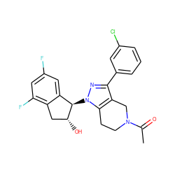 CC(=O)N1CCc2c(c(-c3cccc(Cl)c3)nn2[C@@H]2c3cc(F)cc(F)c3C[C@H]2O)C1 ZINC000206913833