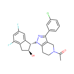 CC(=O)N1CCc2c(c(-c3cccc(Cl)c3)nn2[C@H]2c3cc(F)cc(F)c3C[C@@H]2O)C1 ZINC000206888109