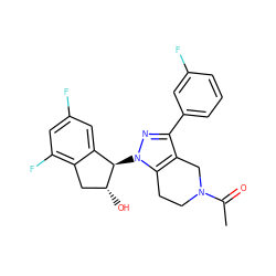 CC(=O)N1CCc2c(c(-c3cccc(F)c3)nn2[C@@H]2c3cc(F)cc(F)c3C[C@H]2O)C1 ZINC000206917237