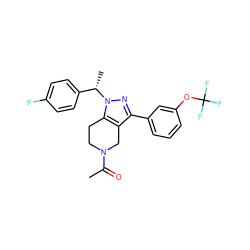 CC(=O)N1CCc2c(c(-c3cccc(OC(F)(F)F)c3)nn2[C@@H](C)c2ccc(F)cc2)C1 ZINC000204891709