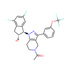 CC(=O)N1CCc2c(c(-c3cccc(OC(F)(F)F)c3)nn2[C@@H]2c3cc(F)cc(F)c3C[C@H]2O)C1 ZINC000206888044