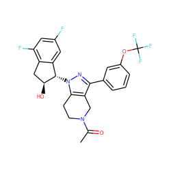 CC(=O)N1CCc2c(c(-c3cccc(OC(F)(F)F)c3)nn2[C@H]2c3cc(F)cc(F)c3C[C@@H]2O)C1 ZINC000206908475