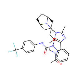 CC(=O)N1CCc2c(nc(C)n2[C@H]2C[C@@H]3CC[C@H](C2)N3CCCN(C(=O)Nc2ccc(C(F)(F)F)cc2)c2ccccc2)C1 ZINC000100076281