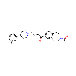 CC(=O)N1CCc2ccc(C(=O)CCCN3CCC(c4cccc(C)c4)CC3)cc2CC1 ZINC000073160435