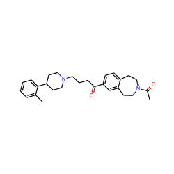 CC(=O)N1CCc2ccc(C(=O)CCCN3CCC(c4ccccc4C)CC3)cc2CC1 ZINC000073159090