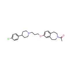 CC(=O)N1CCc2ccc(OCCCN3CCC(c4ccc(Cl)cc4)CC3)cc2CC1 ZINC000073160046
