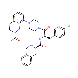 CC(=O)N1CCc2cccc(N3CCN(C(=O)[C@@H](Cc4ccc(Cl)cc4)NC(=O)[C@H]4Cc5ccccc5CN4)CC3)c2C1 ZINC000028528422