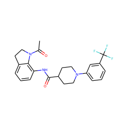 CC(=O)N1CCc2cccc(NC(=O)C3CCN(c4cccc(C(F)(F)F)c4)CC3)c21 ZINC000035827414