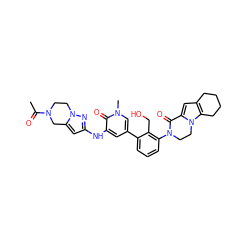 CC(=O)N1CCn2nc(Nc3cc(-c4cccc(N5CCn6c(cc7c6CCCC7)C5=O)c4CO)cn(C)c3=O)cc2C1 ZINC000116054011