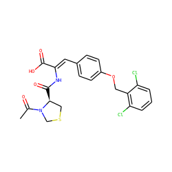 CC(=O)N1CSC[C@@H]1C(=O)N/C(=C\c1ccc(OCc2c(Cl)cccc2Cl)cc1)C(=O)O ZINC000013488052